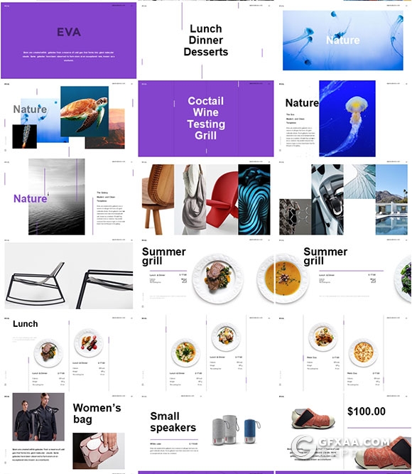 98页创意杂志风格 图片展示keynote模板 - 顶尖PPT