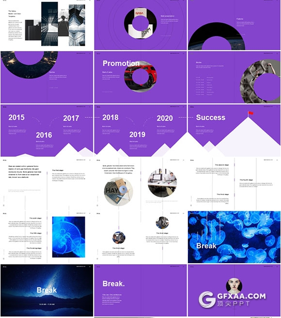 98页创意杂志风格 图片展示keynote模板 - 顶尖PPT