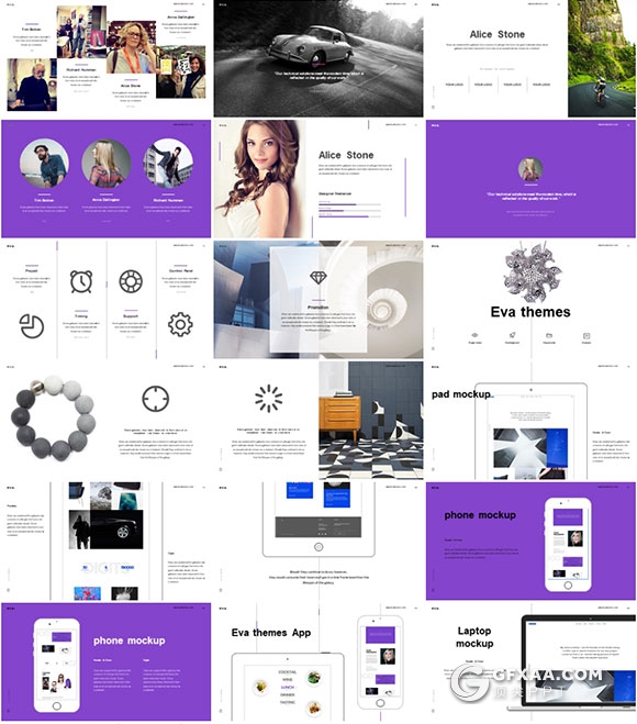 98页创意杂志风格 图片展示keynote模板 - 顶尖PPT