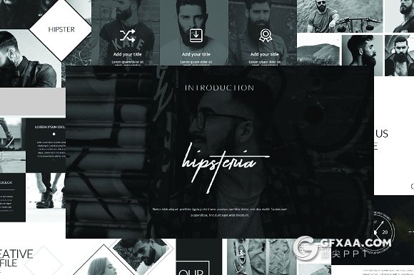 127页黑色风格团队人物介绍PPT模板 - 顶尖PPT