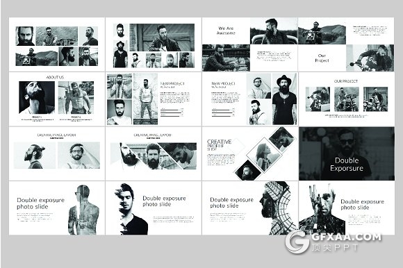 127页黑色风格团队人物介绍PPT模板 - 顶尖PPT