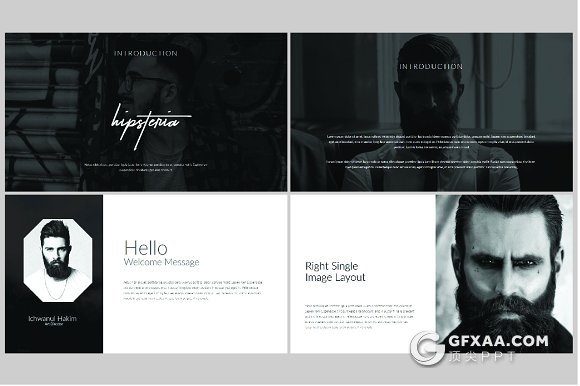 127页黑色风格团队人物介绍PPT模板 - 顶尖PPT