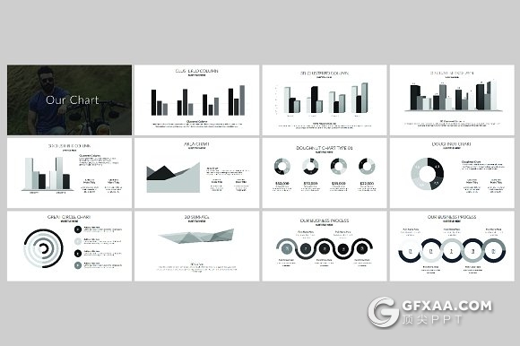 127页黑色风格团队人物介绍PPT模板 - 顶尖PPT