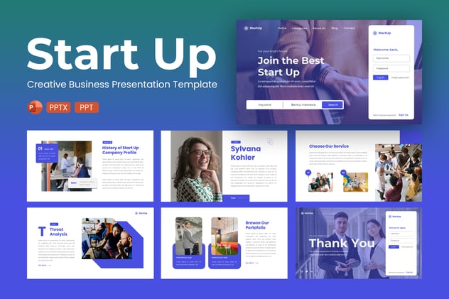 项目启动创意业务PowerPoint模板 - 顶尖PPT