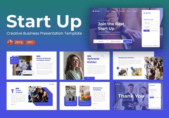 项目启动创意业务PowerPoint模板 - 顶尖PPT