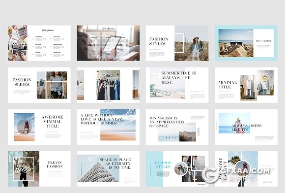 85页个人写真照片展示时尚流行PPT模板 - 顶尖PPT