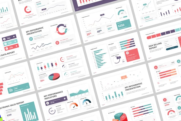 KPI绩效报告数据分析监控图形Keynote模板 - 顶尖PPT