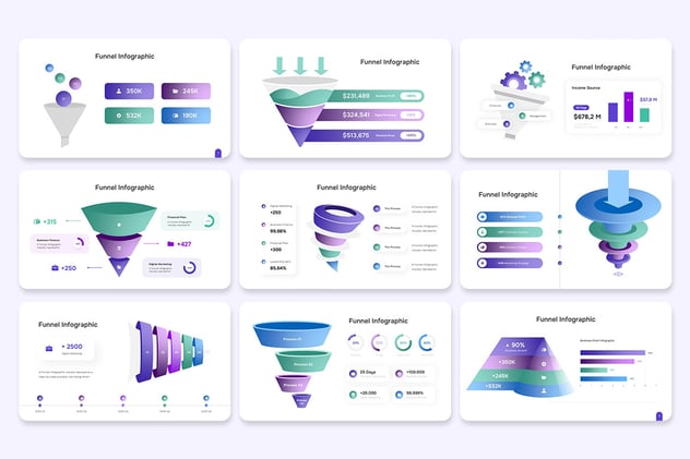 立体风格漏斗信息图形keynote模板 - 顶尖PPT