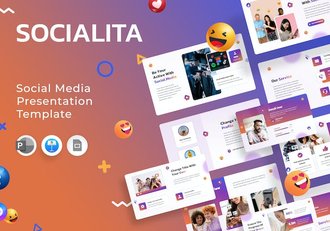 社交媒体营销内容策划Keynote模板 - 顶尖PPT