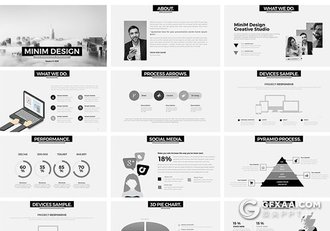 27页黑色扁平化商务风格PPT模板 - 顶尖PPT