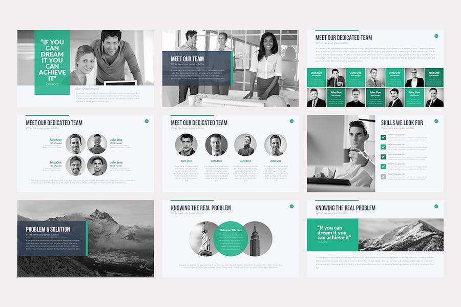 扁平化国外商业公司介绍业务展示PPT模板 - 顶尖PPT