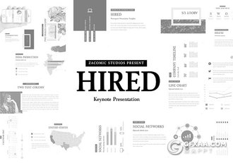 80多页黑白大气商务风格keynote模板 - 顶尖PPT