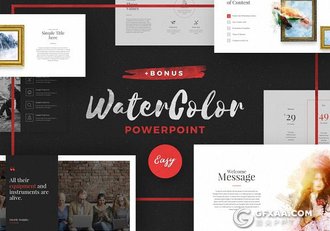 80页唯美手绘水彩风格keynote模板 - 顶尖PPT