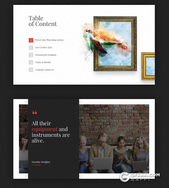 80页唯美手绘水彩风格keynote模板 - 顶尖PPT