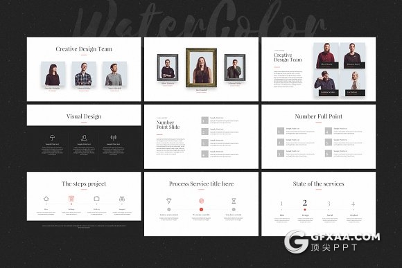 80页唯美手绘水彩风格keynote模板 - 顶尖PPT