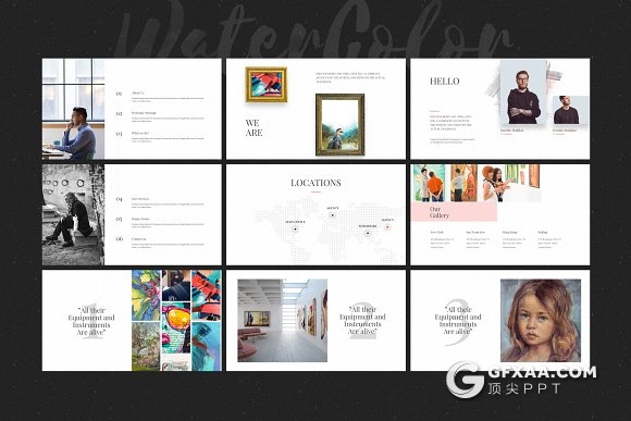 80页唯美手绘水彩风格keynote模板 - 顶尖PPT