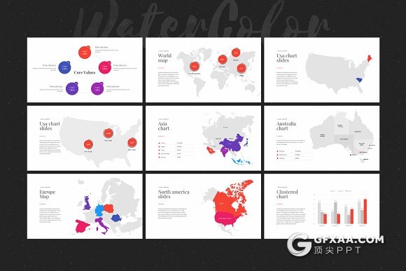 80页唯美手绘水彩风格keynote模板 - 顶尖PPT