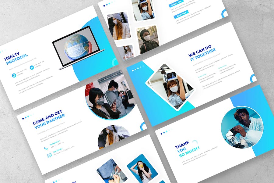 医疗康复医疗保健流感支原体预防PPT模板 - 顶尖PPT