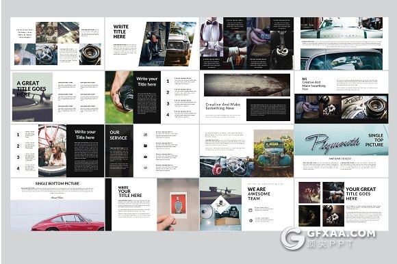 95页简约风格汽车品牌介绍展示PPT模板 - 顶尖PPT