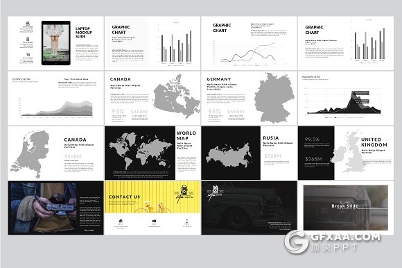 95页简约风格汽车品牌介绍展示PPT模板 - 顶尖PPT