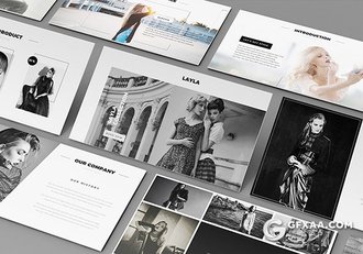 60页时尚杂志风格PPT模板模特人物展示PPT - 顶尖PPT