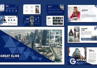 55页创意三角形组合商务PPT模板 - 顶尖PPT