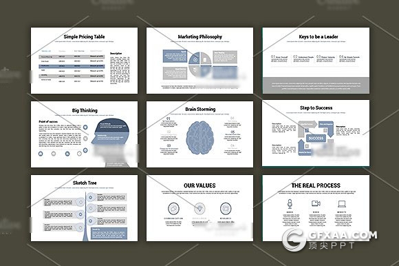 94页极简风格商务多用途PPT模板 - 顶尖PPT