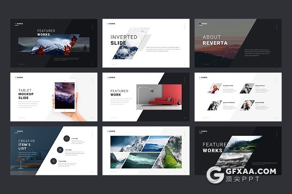 123页创意多边形大图展示keynote模板 - 顶尖PPT