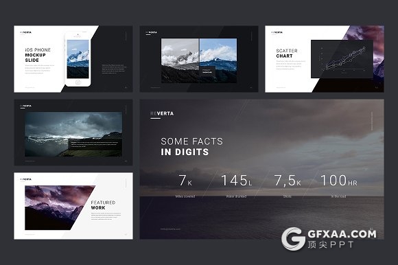 123页创意多边形大图展示keynote模板 - 顶尖PPT