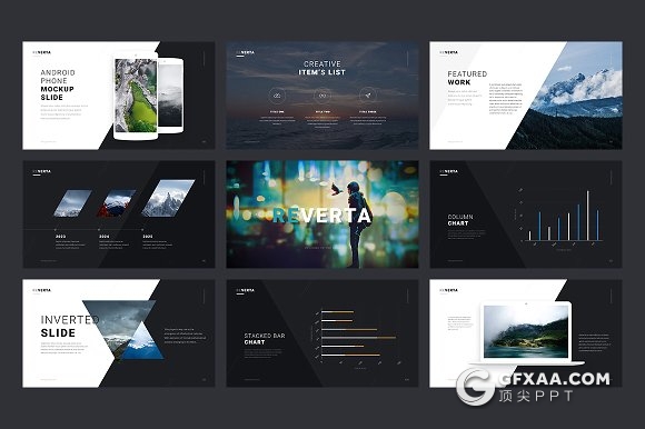 123页创意多边形大图展示keynote模板 - 顶尖PPT