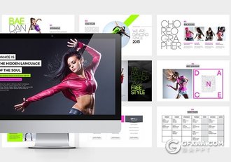 50页流行舞蹈分析统计keynote模板 - 顶尖PPT