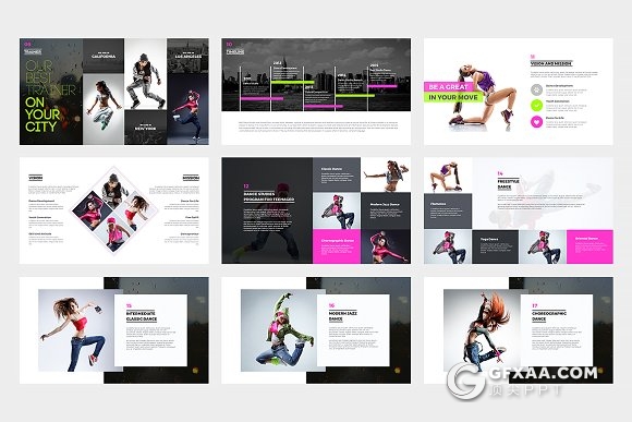 50页流行舞蹈分析统计keynote模板 - 顶尖PPT