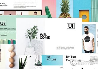 100页简约风格作品展示PPT模板 - 顶尖PPT