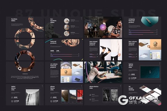 87页创意图形设计精美国外多用途PPT模板 - 顶尖PPT