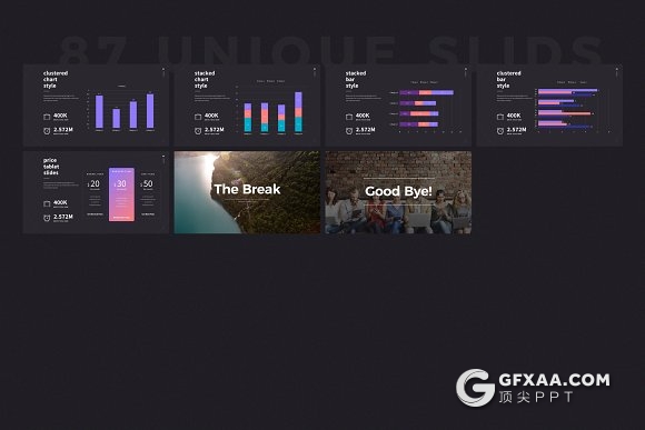 87页创意图形设计精美国外多用途PPT模板 - 顶尖PPT