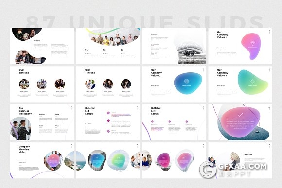 87页创意图形设计精美国外多用途PPT模板 - 顶尖PPT