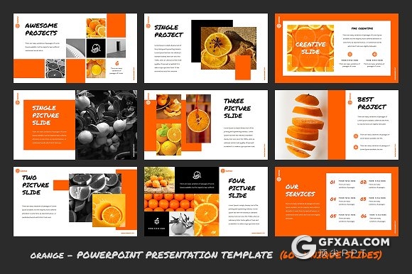 60页橙子水果介绍PPT模板 - 顶尖PPT