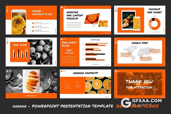 60页橙子水果介绍PPT模板 - 顶尖PPT
