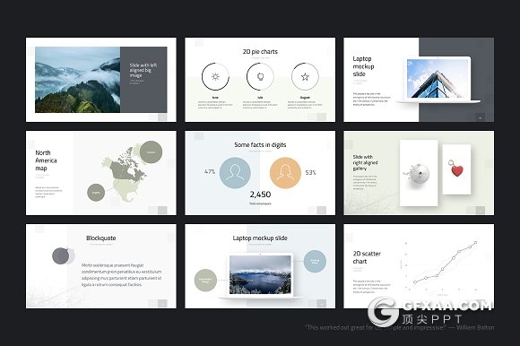 120页极简简约商务风格PPT模板 - 顶尖PPT