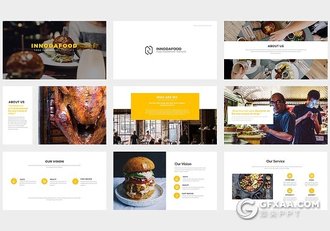 32页西式餐饮美食展示keynote模板 - 顶尖PPT