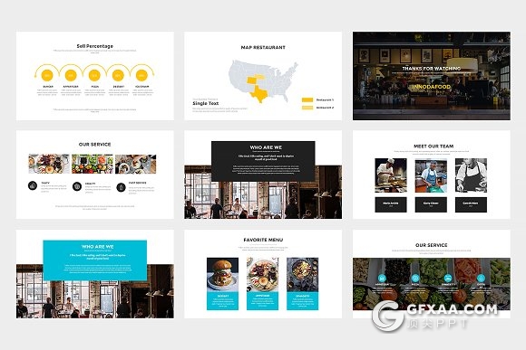 32页西式餐饮美食展示PPT模板 - 顶尖PPT