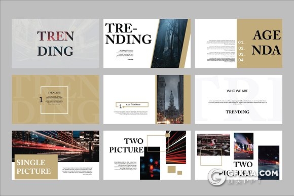 70页时尚流行杂志风格PPT模板 - 顶尖PPT