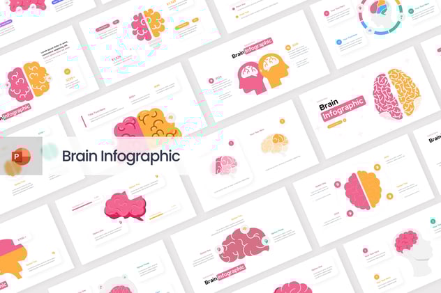 大脑信息图形PPT模板 - 顶尖PPT