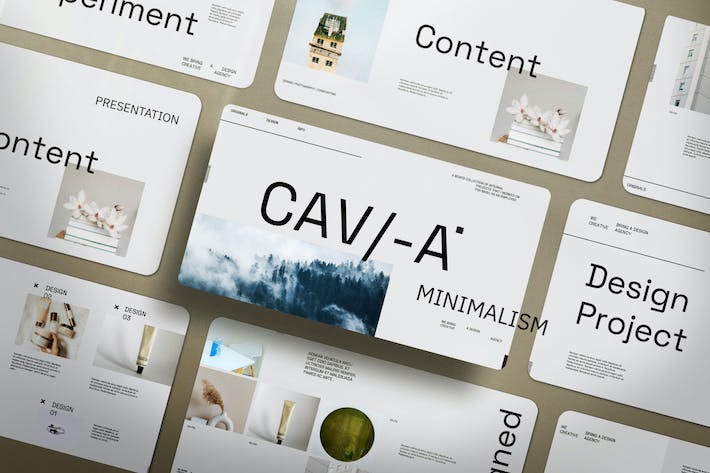 简约字母风格品牌形象设计PPT模板 - 顶尖PPT