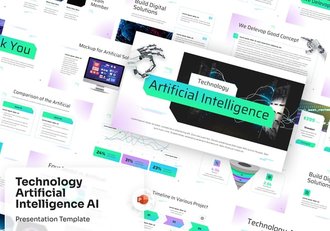 AI技术人工智能机器人PPT模板 - 顶尖PPT