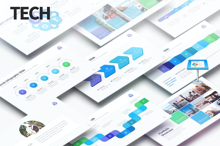 创意科技风格数据图形工作总结分析keynote模板 - 顶尖PPT