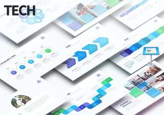 创意科技风格数据图形工作总结分析keynote模板 - 顶尖PPT