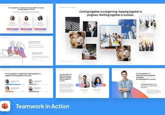 高效团队合作理念活力风格展示PPT模板 - 顶尖PPT