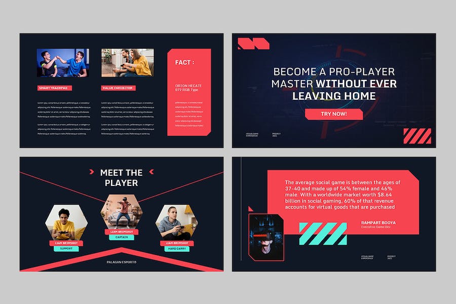 电子竞技游戏科技行业推广Keynote模板 - 顶尖PPT