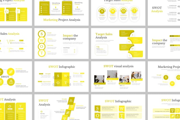 SWOT信息图形keynote模板 - 顶尖PPT